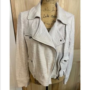 Anthropologie Allihop Moto Style Jacket Beige Sz L
